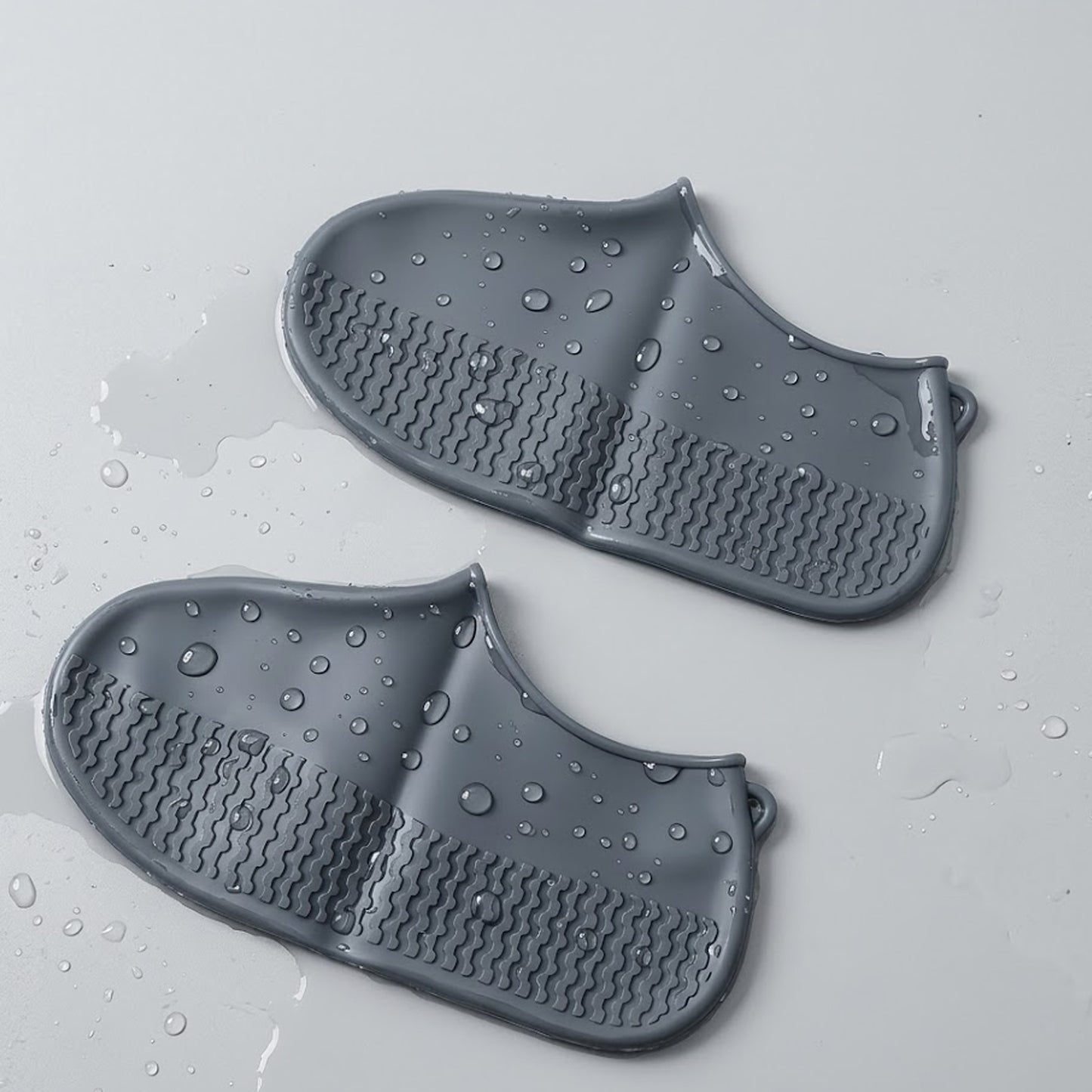 Waterproof Silicone Shoe Cover Grey Color (1 Pair Medium Size)