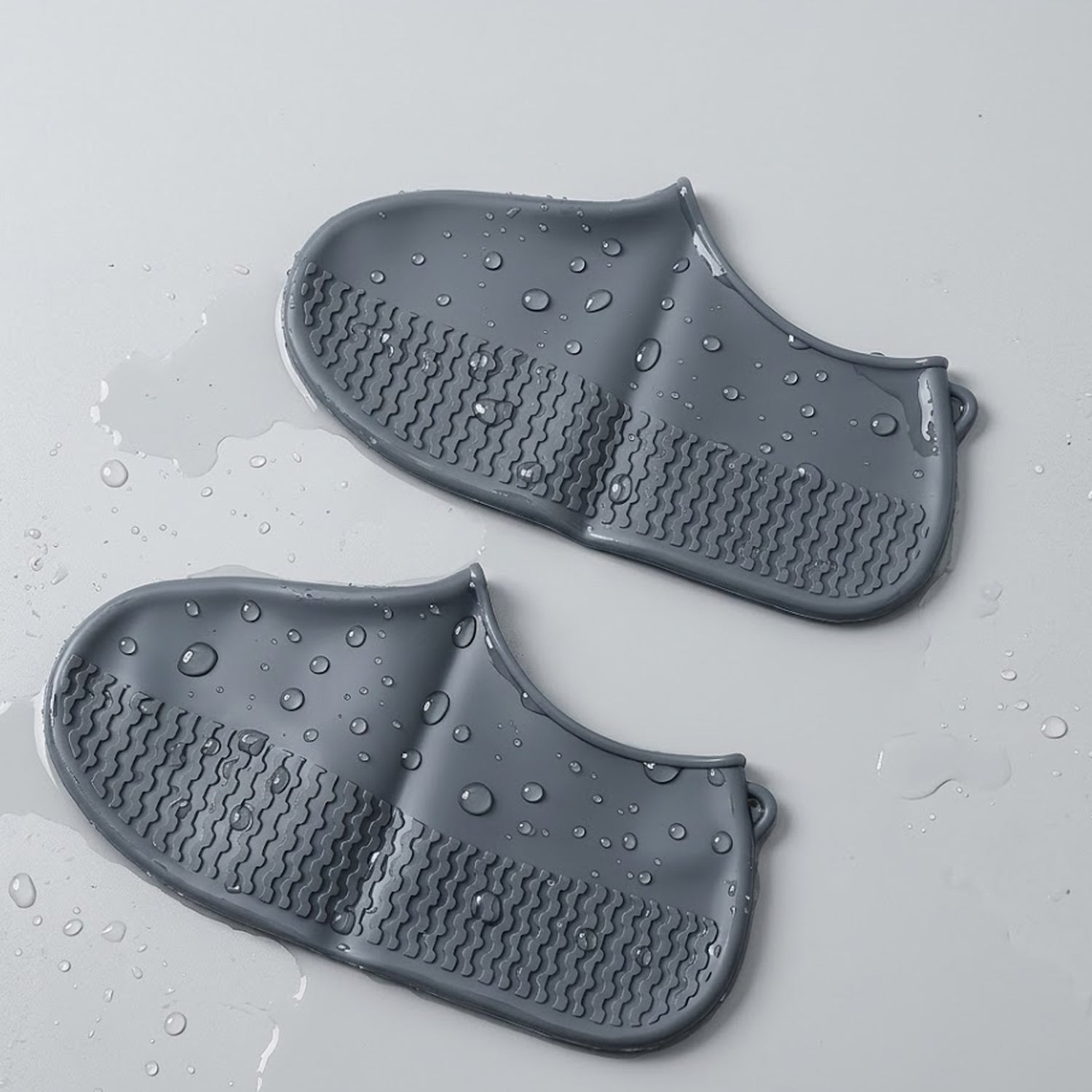 Waterproof Silicone Shoe Cover Grey Color (1 Pair Medium Size)