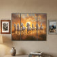 Horses Sunset 3 Panel Mdf Wall Frame Wall Art Painting 16.5x12in (1 Pc)
