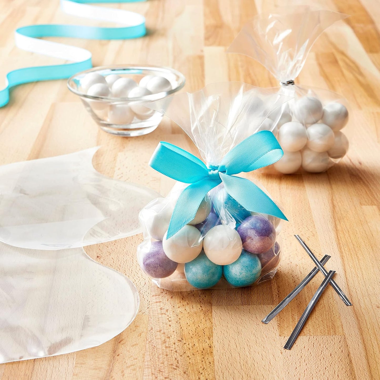 Clear Cookie Bags Gift Bag Clear Flat Treat Bags (50 Pc Set)
