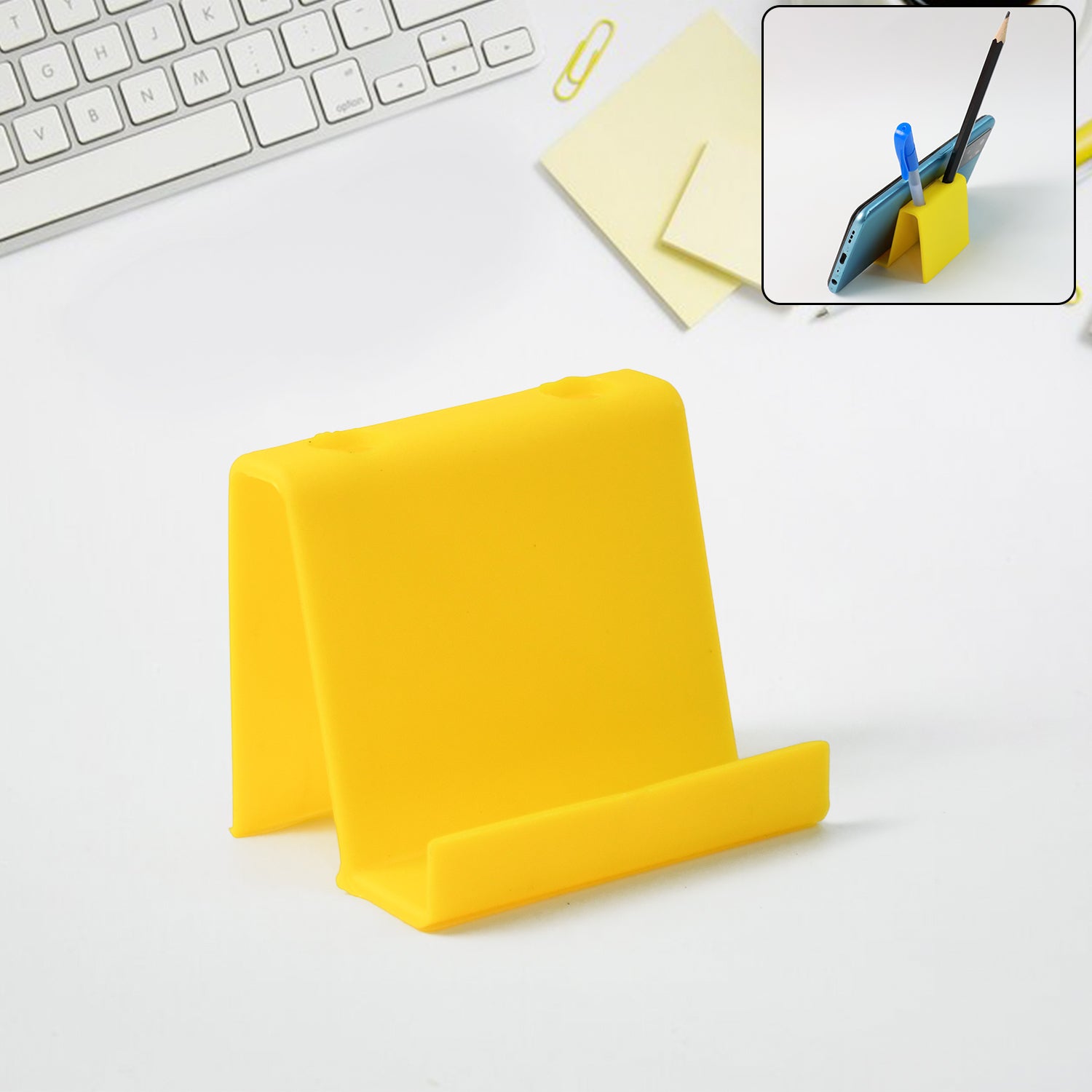 Multifunctional Plastic Mobile Phone Stand  Pen Holder (1 Pc  Mix Color)