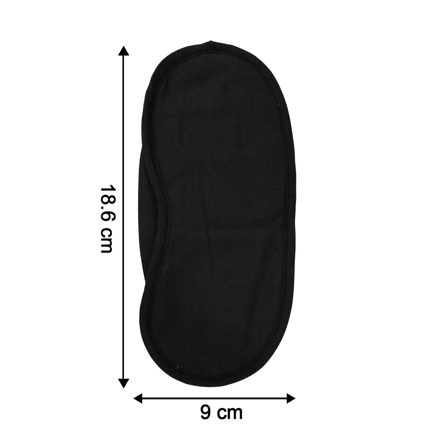 Soft Black Fabric Sleeping Eye Mask For Flight Travel And Night Rest (1 Pc)
