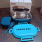 3 In 1 Spicy Bite Stainless Steel Lunch Box With Plastic Small Box  Spoon (1 Set)