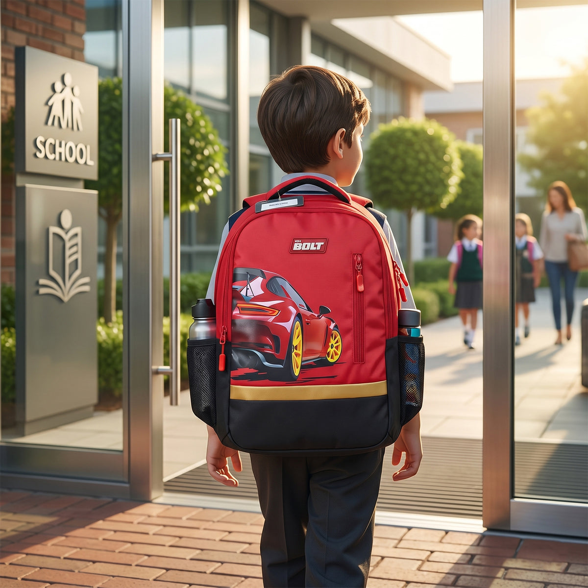 19-inch School Bag With Car Design For Kids