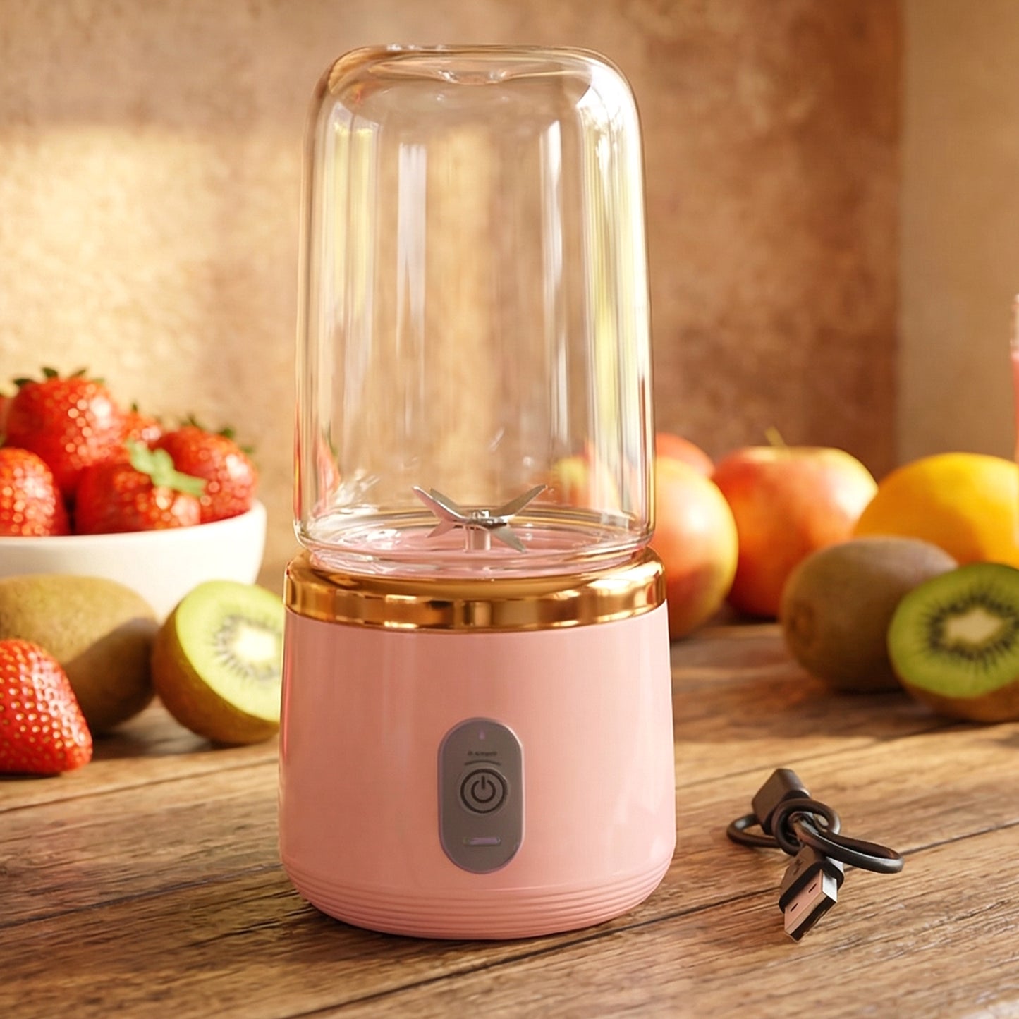 Rechargeable Portable Mini Juicer Blender Bottle Without Cup (1 Pc 400 Ml)