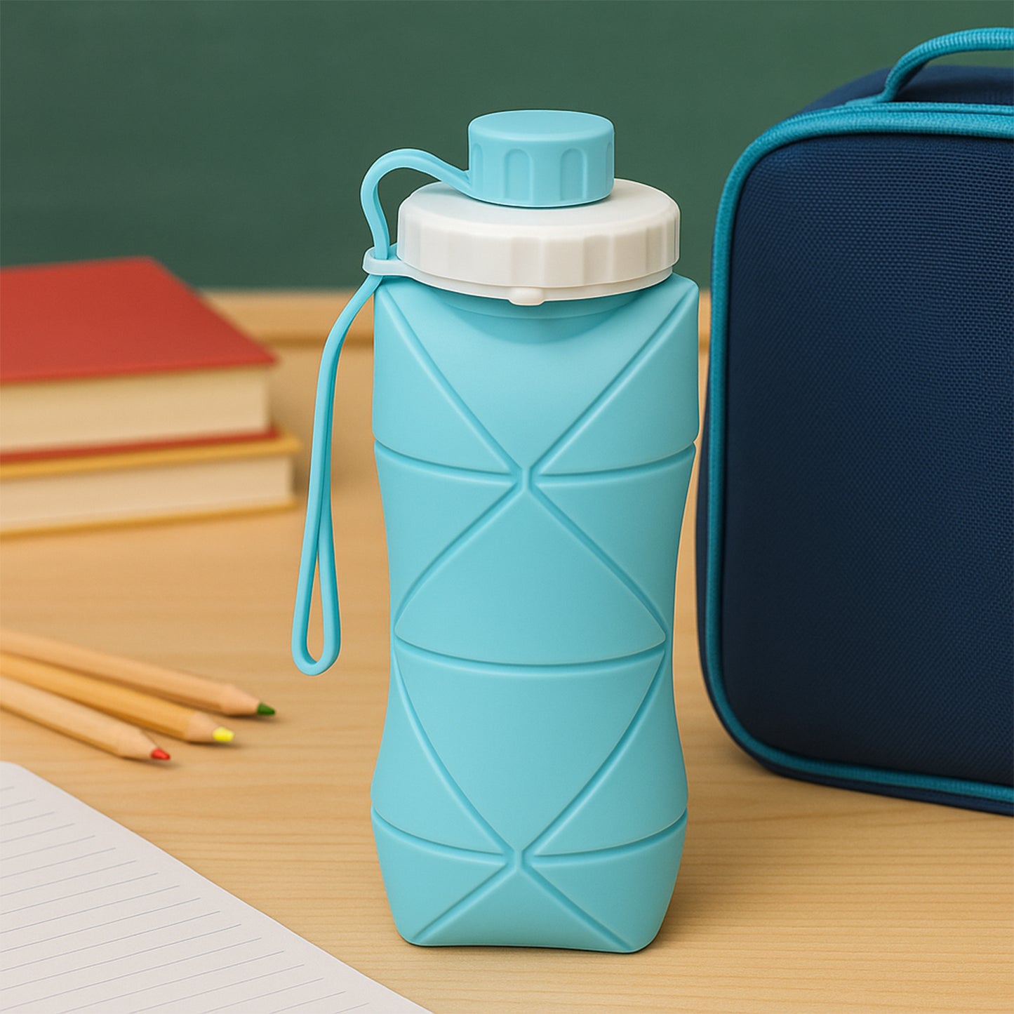 600ml Collapsible Silicone Water Bottle For Travel Sports Gym  Office (1 Pc)