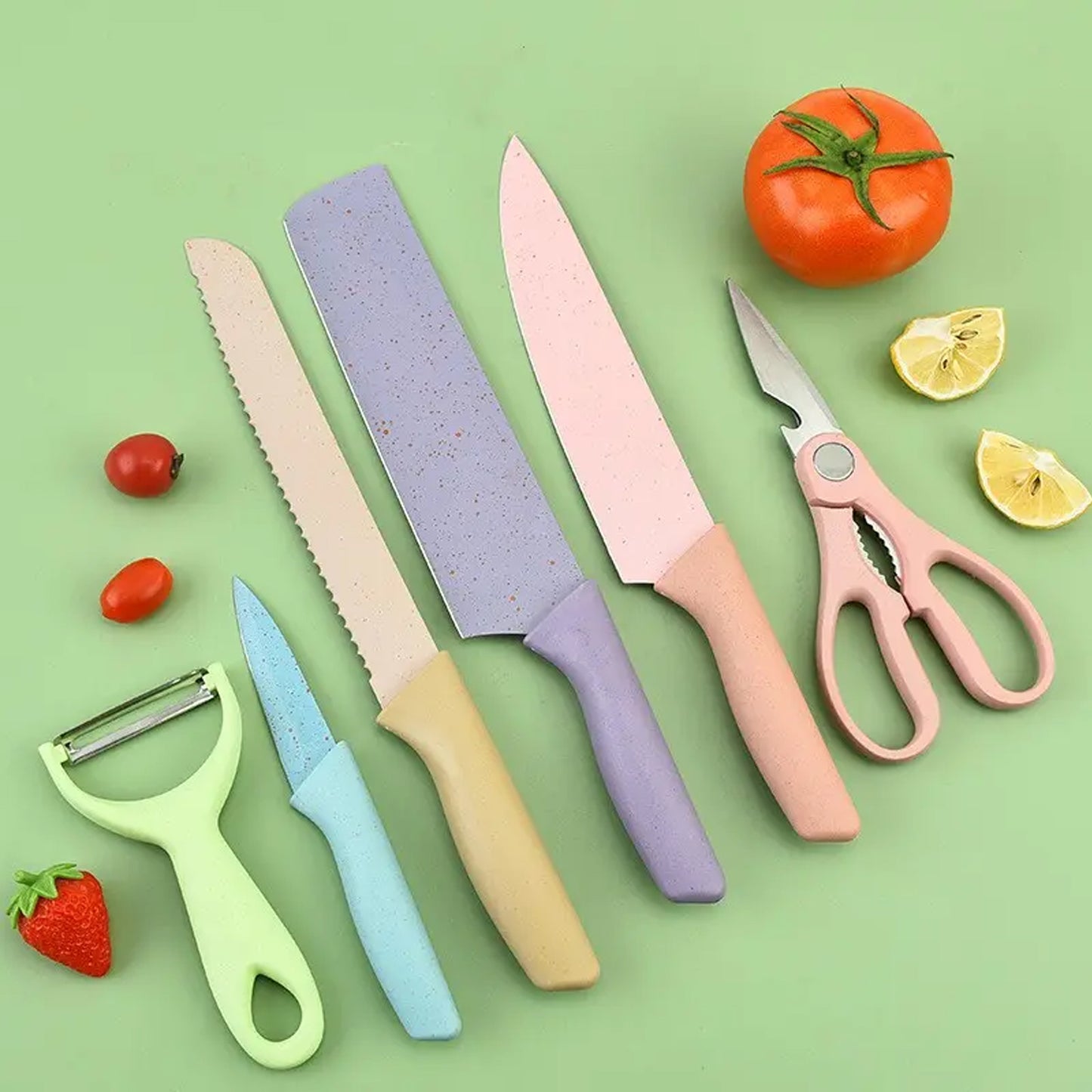 8174 Corrugated 6pc Kitchen Knife Set Professional Box Knife Set 6 Piece Forged Kitchen Knives With Box.