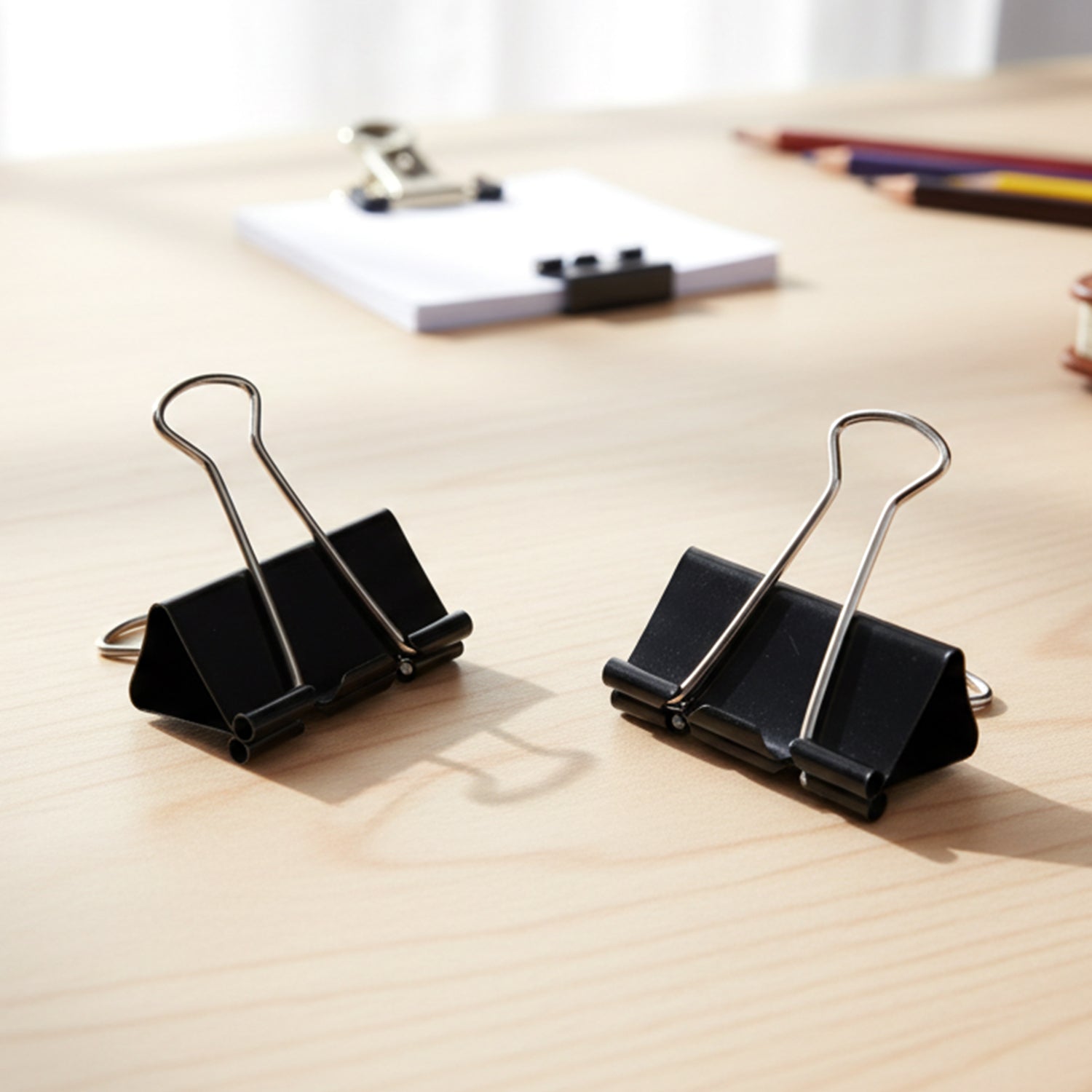 Black Metal Binder Clips (19 Mm 12 Pieces Set)
