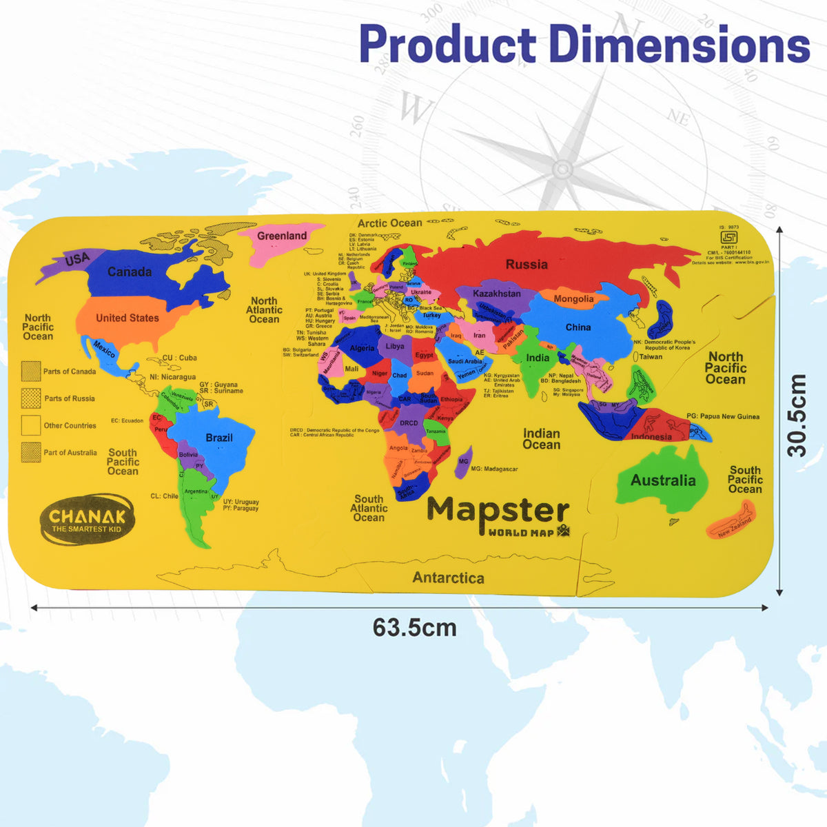Aditi Mapster World Map Eva Foam Puzzle Set