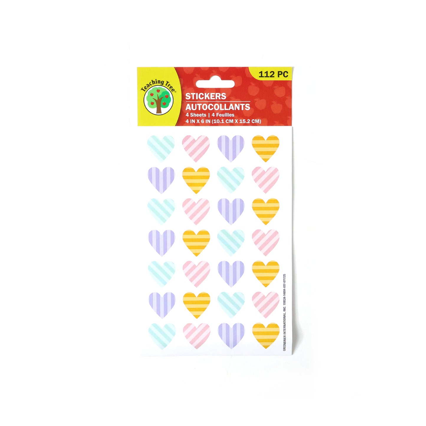 Colorful Heart Shape Decorative Sticker Set (4 Sheets 112 Pc)