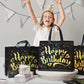 Birthday Gift Bag With Gold Shiny Stars Reusable Party Gift Bags (1 Pc)