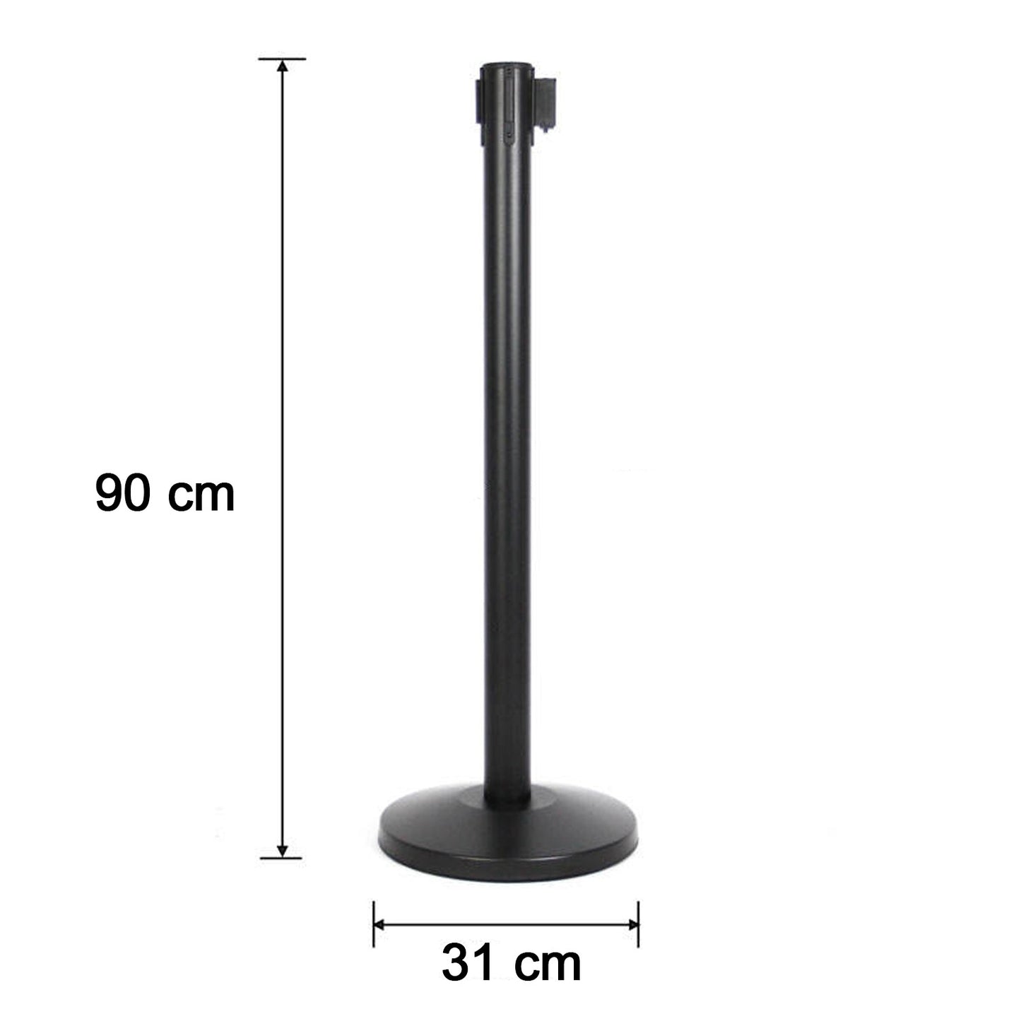 Heavy Duty Retractable Belt Crowd Control Pole With Sturdy Base  1 Pc