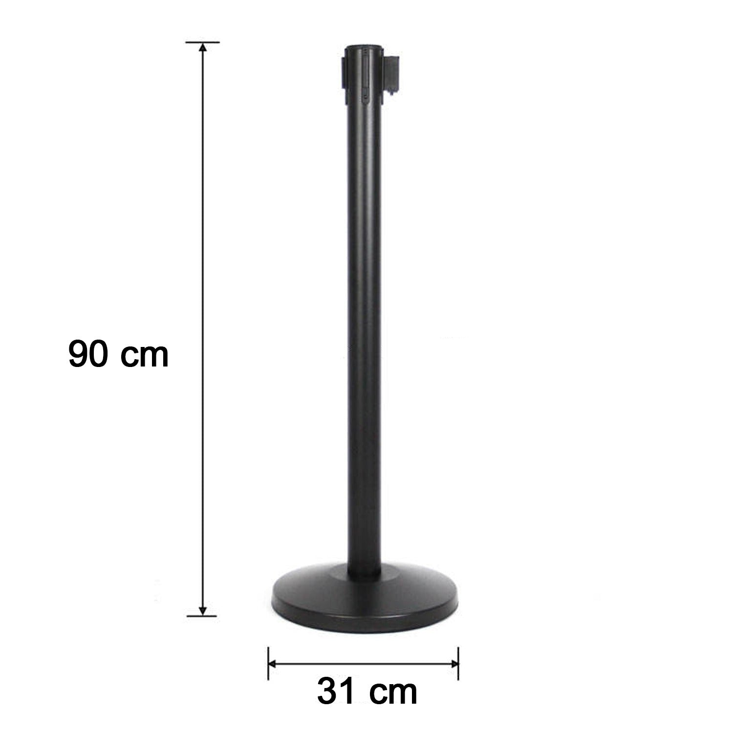 Heavy Duty Retractable Belt Crowd Control Pole With Sturdy Base  1 Pc