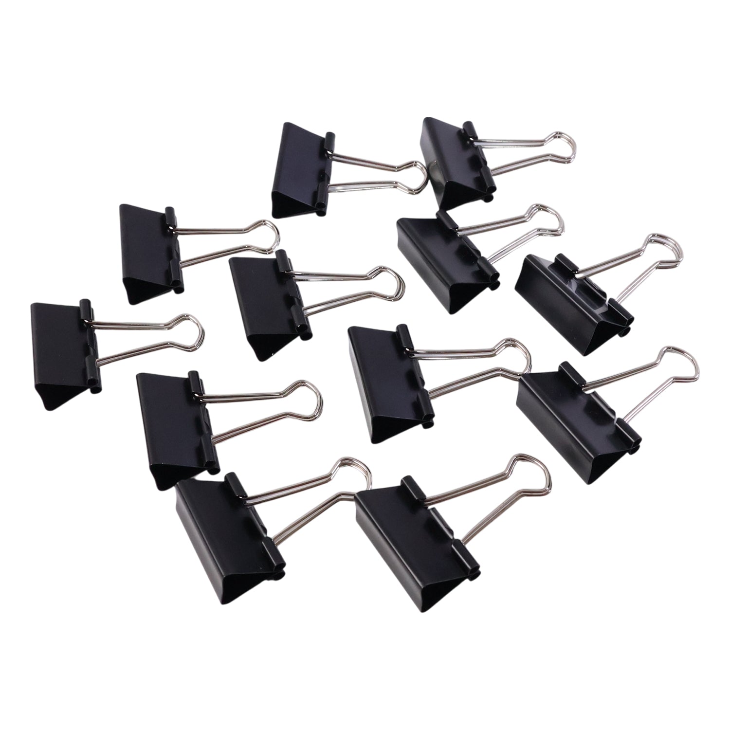 Medium Size Heavy-duty Black Binder Clips Set (32 Mm 12 Pc)