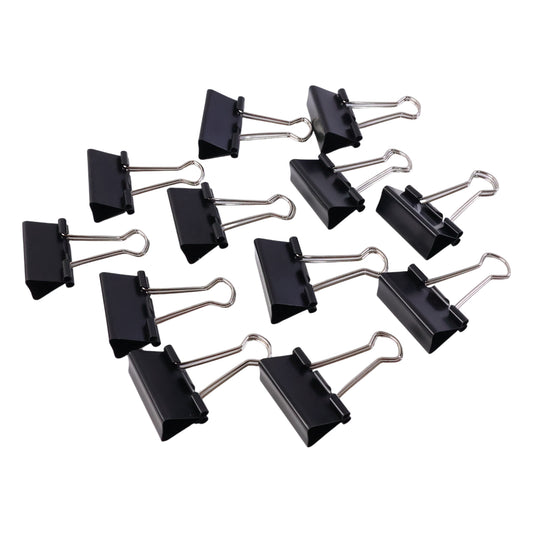 Medium Size Heavy-duty Black Binder Clips Set (32 Mm 12 Pc)