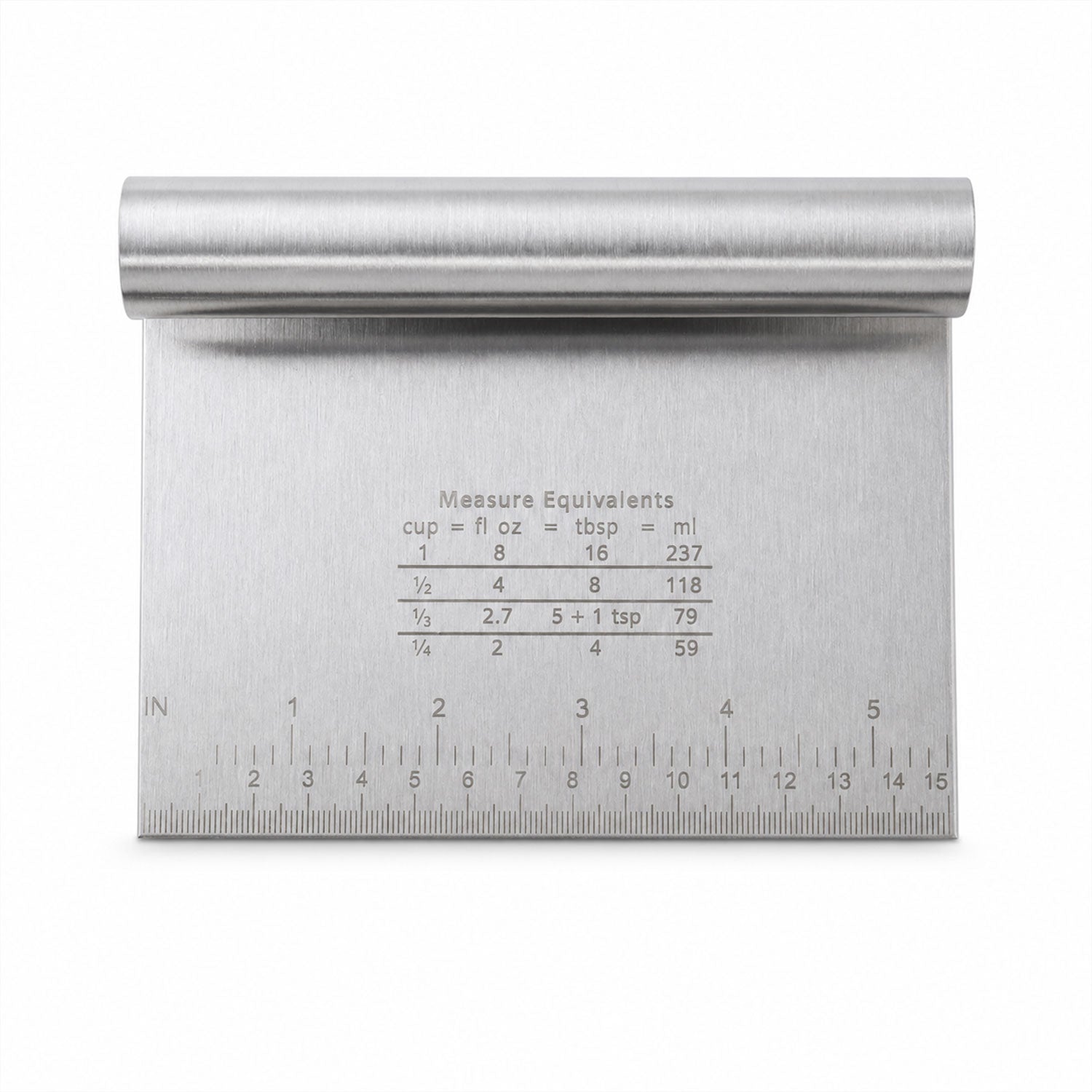 Small Stainless Steel Dough Scraper Cutter 15 X 12 Cm With Scale (1 Pc)