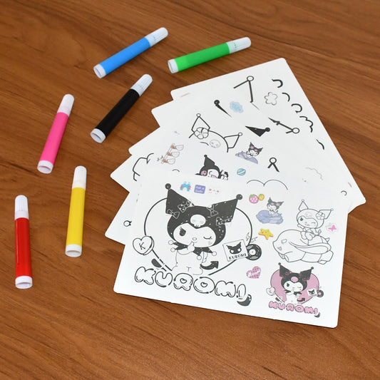 Coloring Book For Kids 6 Sheets With 6 Colorful Markers  (1 Set)