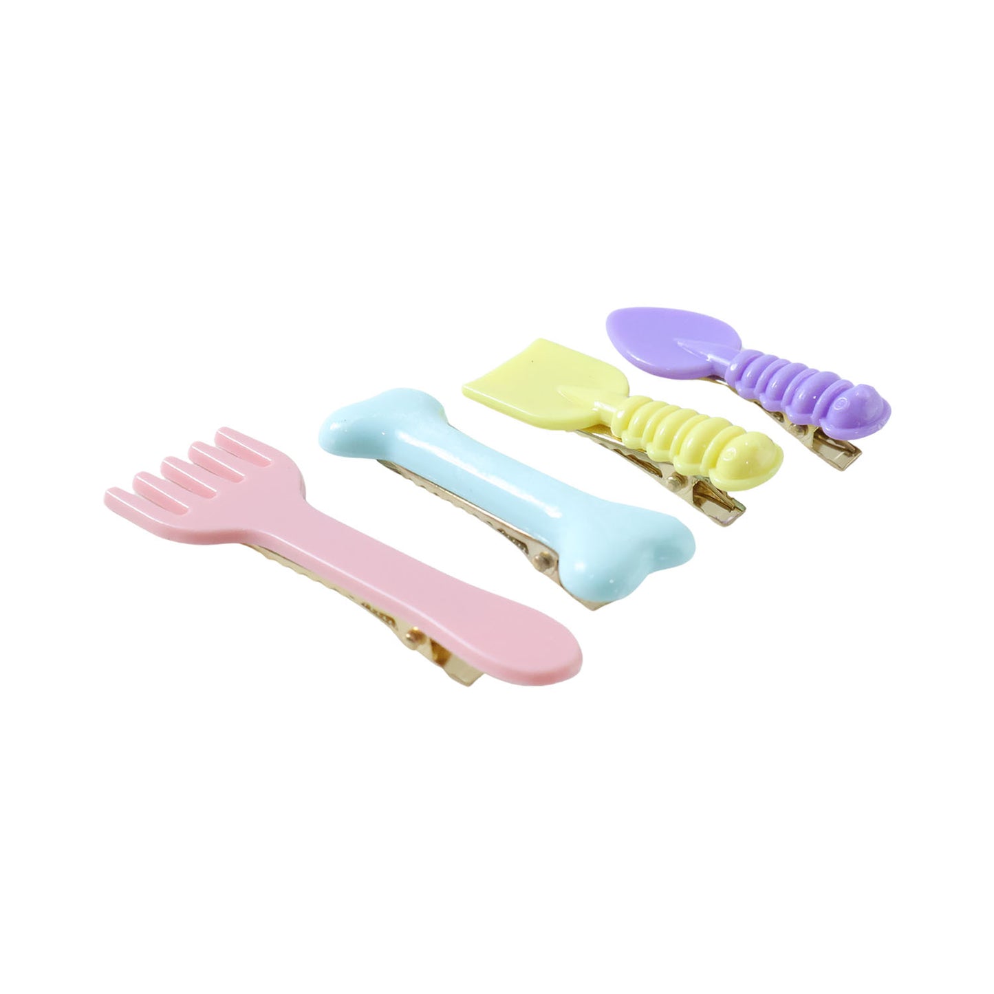 Cute Cartoon Food Shape Hair Clips Set (4 Pc)