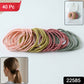Soft Stretchable Elastic Hair Bands Rubber Hair Ties Set 40 Pc