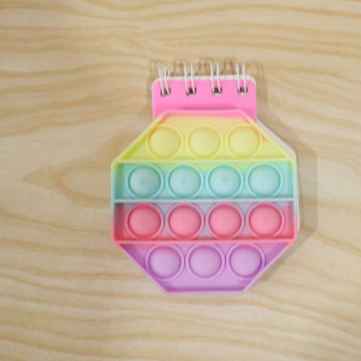 Push Bubble Pop It Fidget Diary Pastel Hexagon Notebook For Kids (1 Pc)