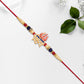 Radha Krishna Rakhi With Green Stone Border