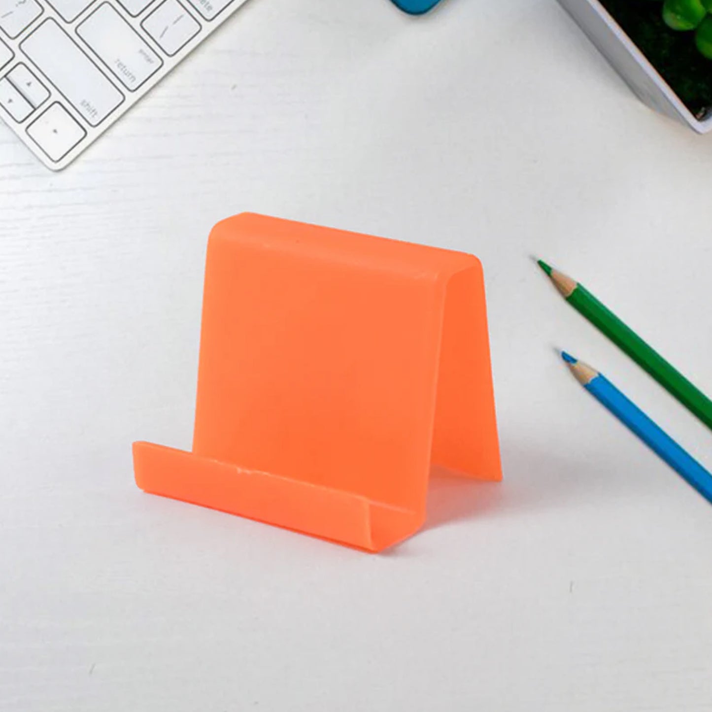 Durable Plastic Mobile Phone Stand With Angled Support (2 Pc  Mix Color)
