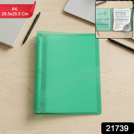 A4 Size Transparent Ring Binder File Folder 1 Pc (29.5 X 25.5 Cm)