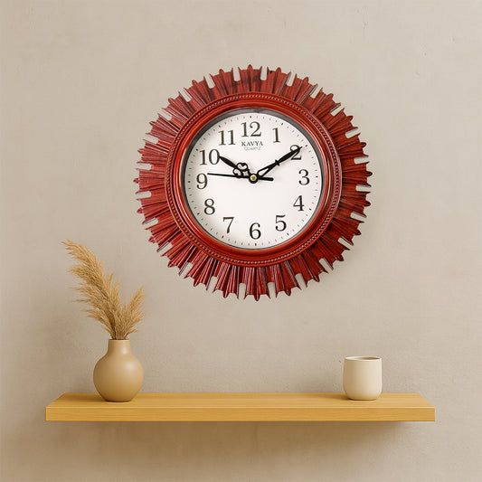 4918 Wooden Look Designer Wall Clock Plastic Decorative Latest Wall Clock Battery Operated Round Easy To Read For Roomhomekitchenbedroomofficeschool