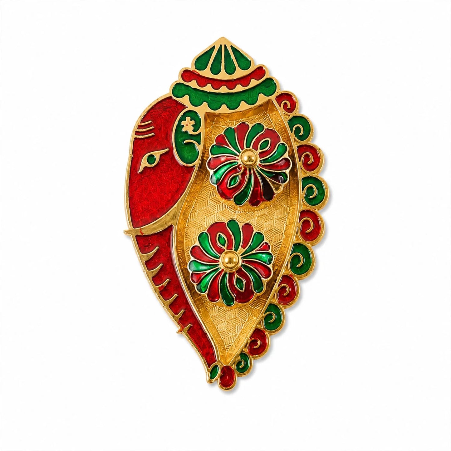 Leaf Shaped Kankavati Kumkum Holder For Puja And Tilak Rituals (1 Pc)