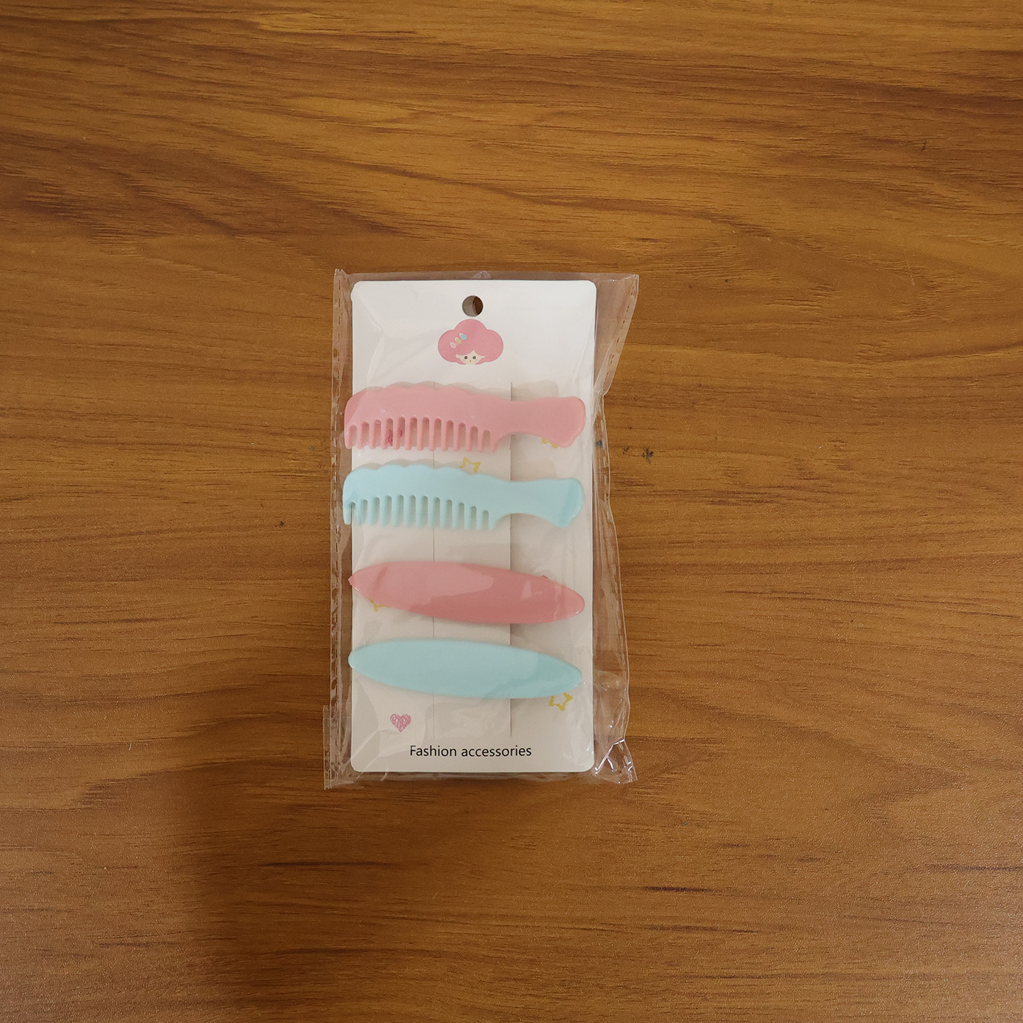 Pastel Comb-style Hair Clip Set (4 Pc)