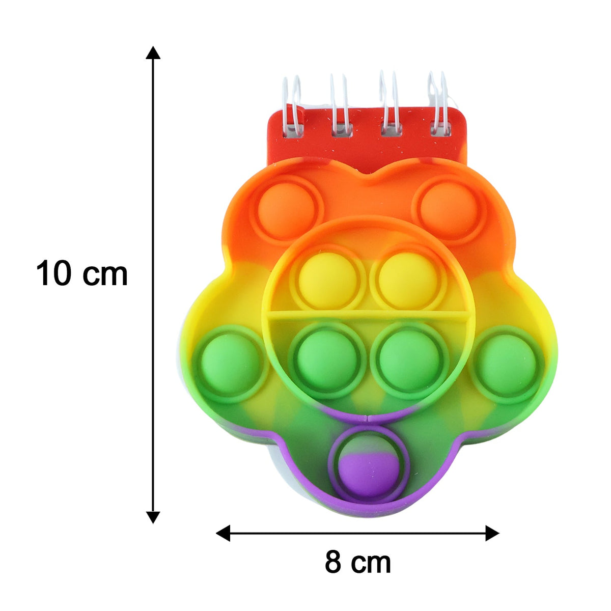Rainbow Push Bubble Pop It Diary Fidget Notebook For Kids Silicone (1 Pc)