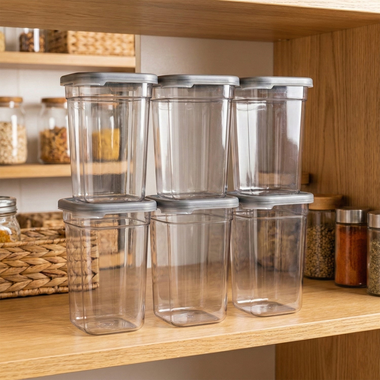 Plastic Multipurpose Kitchen Storage  Fridge Container (1200 Ml 6 Pc)