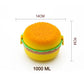 5313 Burger Shape Lunch Box Plastic Lunch Box Food Container Sets Double Layer Lunchbox 1000ml With 2 Spoon Applicable To Kids And Elementary School Students