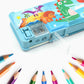 4252 Multipurpose Compass Box Plastic Double Deck Pencil Case With 2 Compartments Supplies Utility Box Storage Organizer Pencil Box For School Cartoon Printed Pencil Case For Kids Birthday Gift For Girls  Boys (1 Pc Mix Design)
