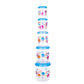 2446 Plastic Transparent Container Air Tight Dabba Set (3000ml 2000ml 1000ml 750ml 500ml)