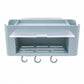 Wall Mounted Multi Storage Organizer Shelf With Hooks For Bathroom (1 Pc)